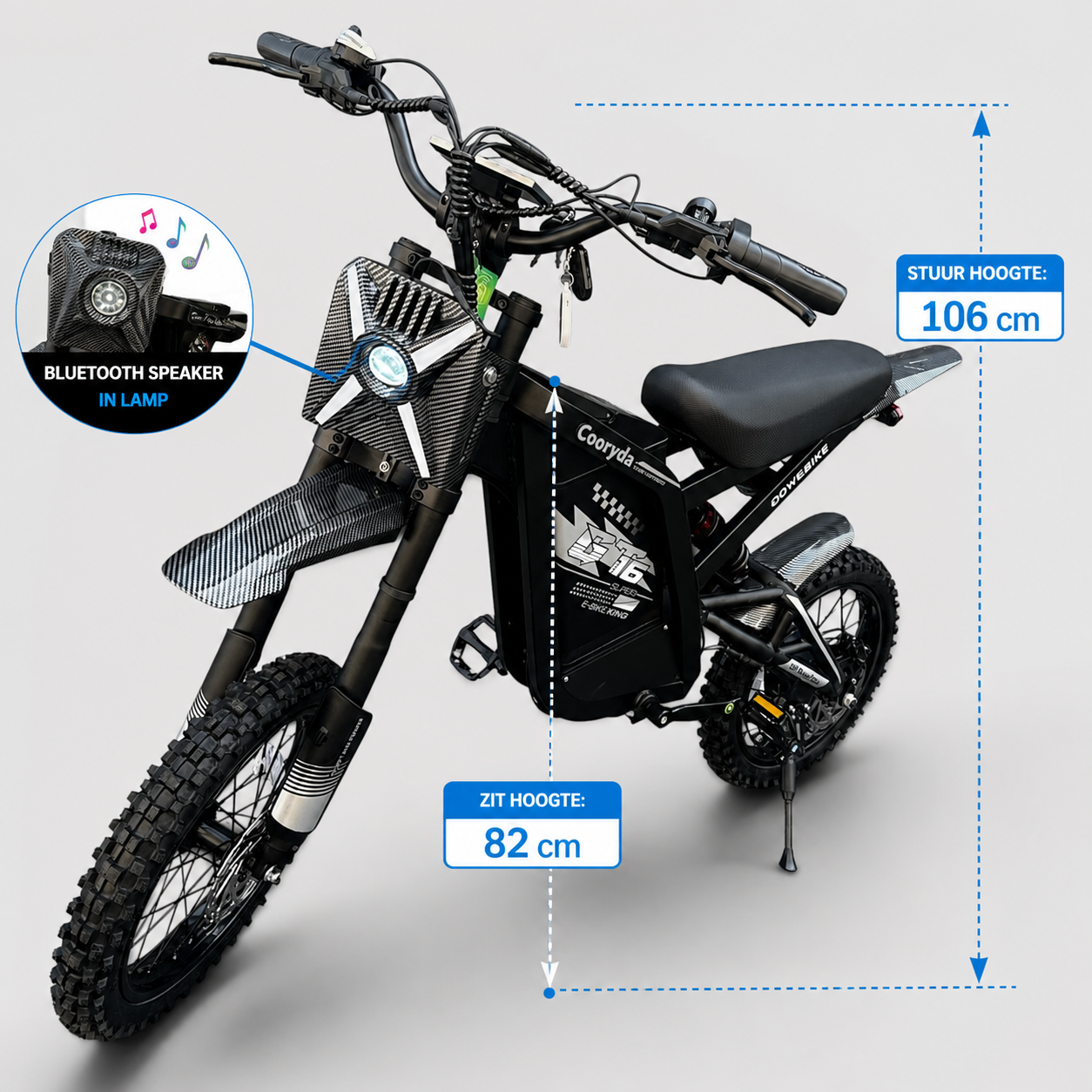 GT16 mini Elektrische Skinny bike Grijs - 16 Inch – 250W – 20Ah – tot 100km Actieradius – Rijklaar NL - Dowe Fitbike
