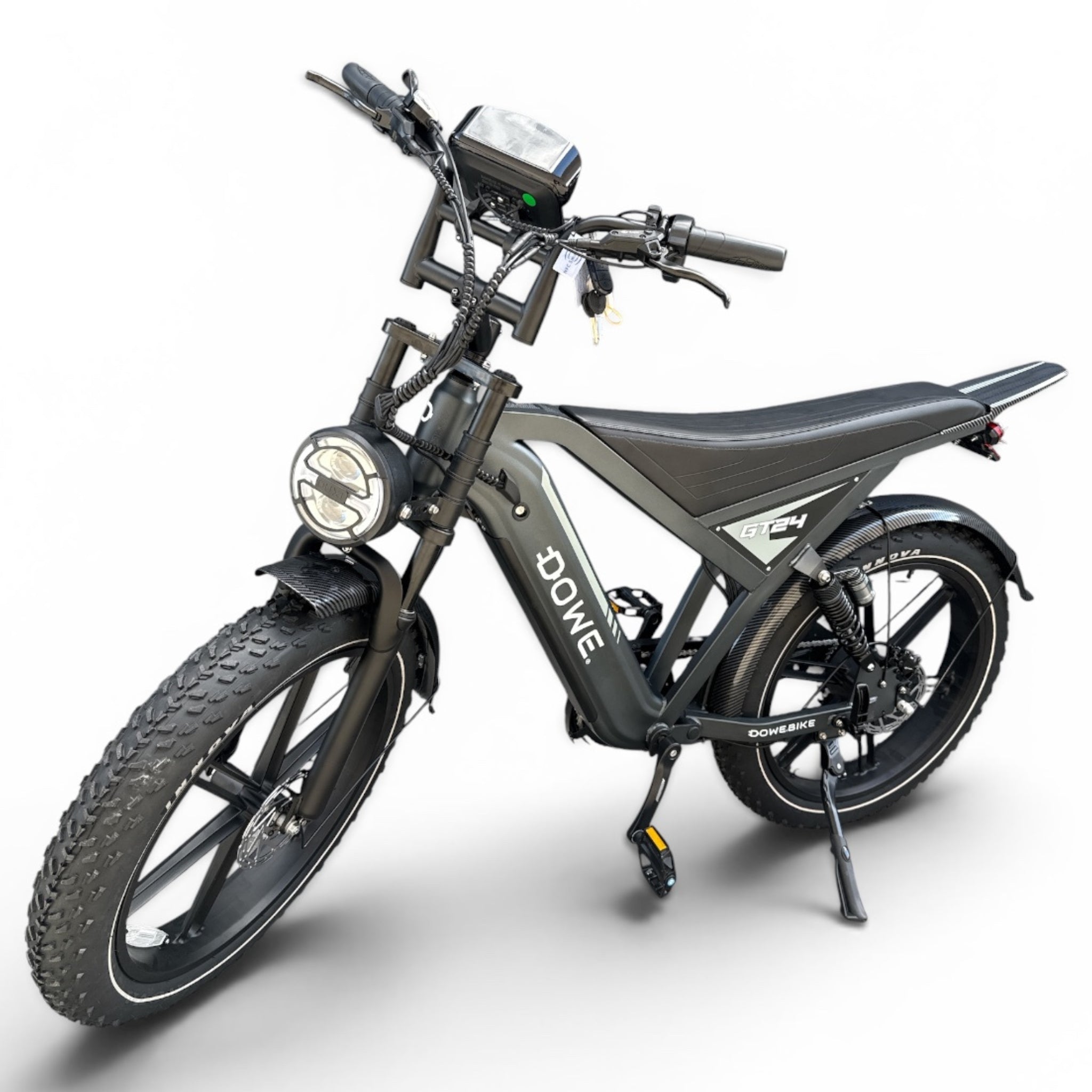 DOWE GT24 Elektrische Fatbike Zwart – 24 Inch Banden - XL Fatbike met NFC | 250W Motor | 15Ah Accu | 60KM Actieradius | Rijklaar Geleverd