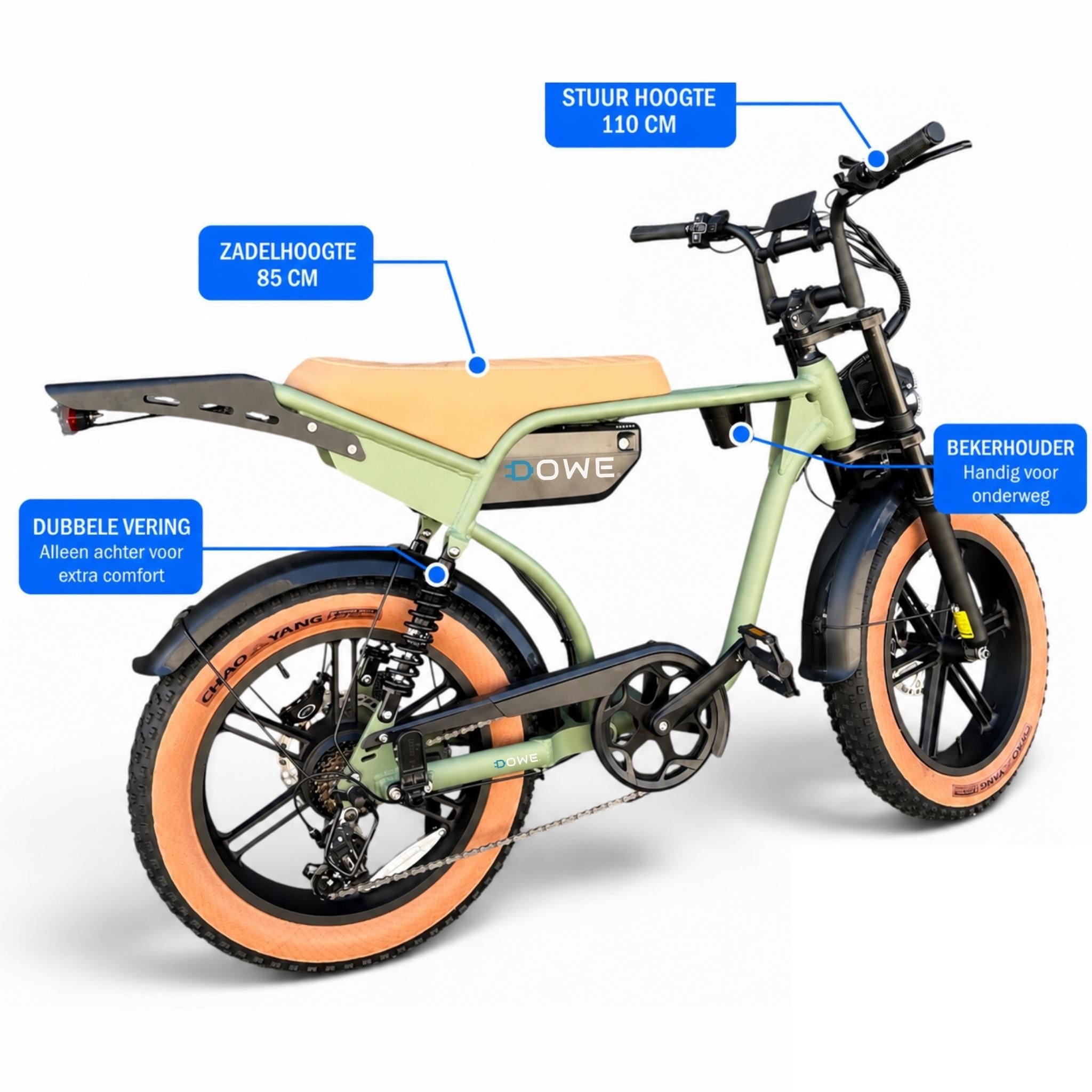 Dowe RSE Fatbike Kopen | Groen |  Elektrische Fatbike met Lange Actieradius - Limited edition fatbike