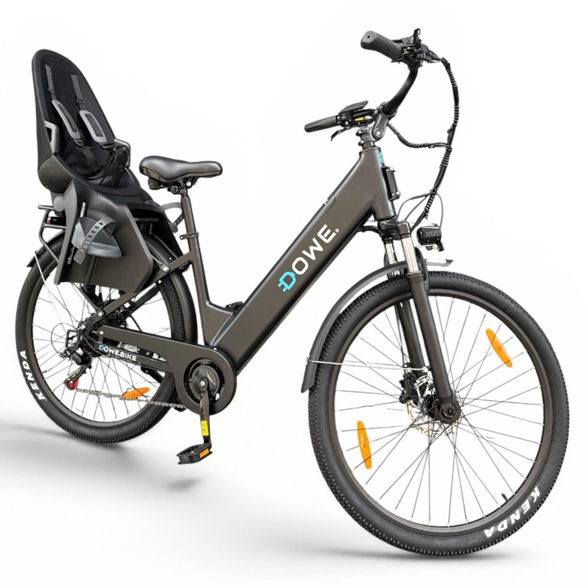 Dowe Zenca Pro Elektrische Citybike + Kinderzitje | 18Ah Accu, 250W Motor - Hydaurlische remmen | Grote Actieradius - Rijklaar