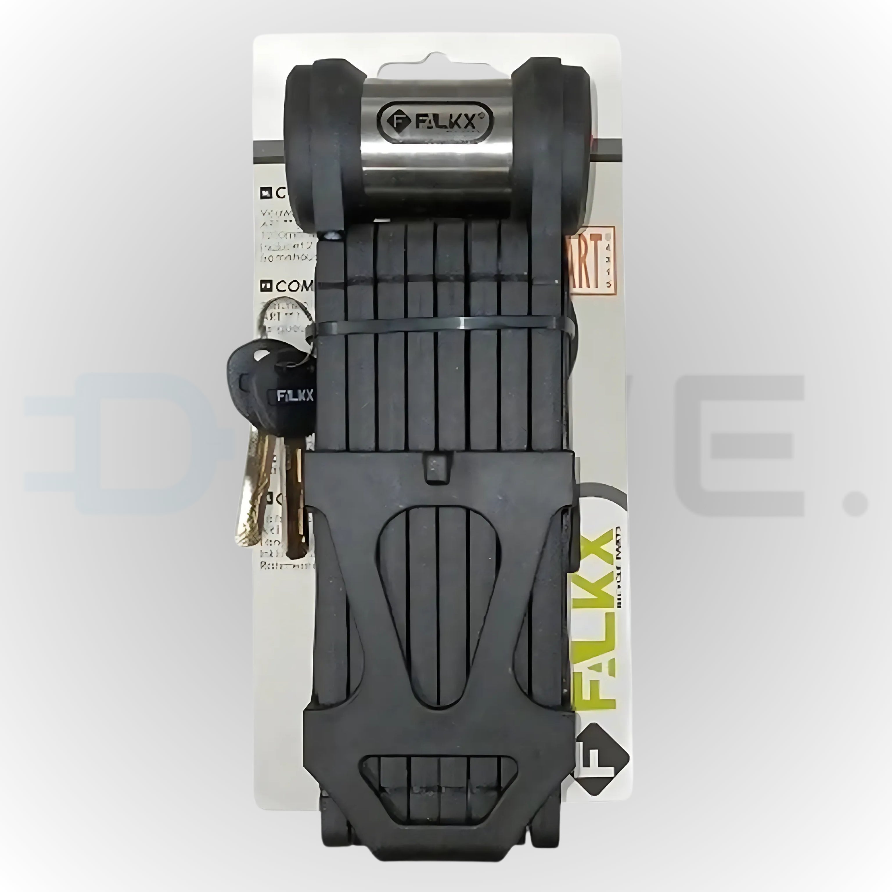 Falkx Compact Vouwslot 120 cm zwart met framehouder – ART-2 gecertificeerd fietsslot  
