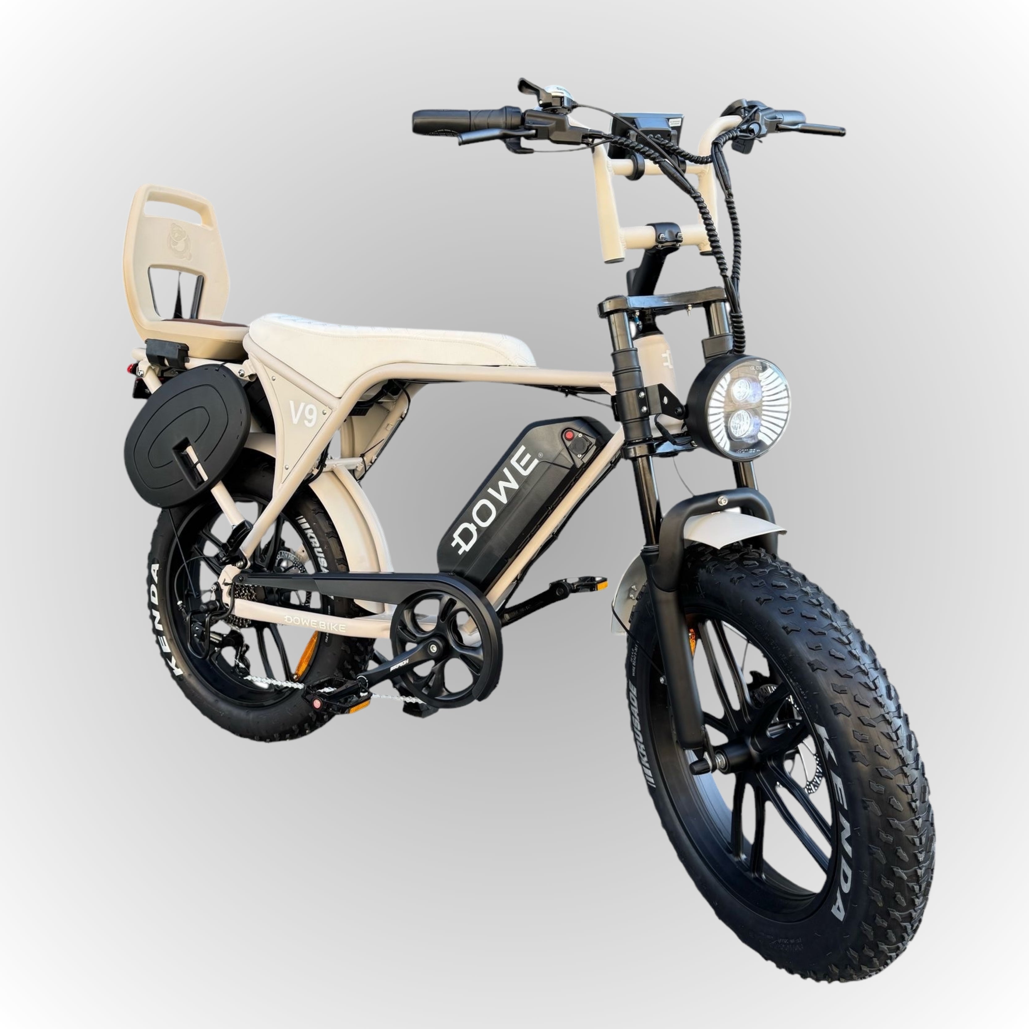 Elektrische fatbike 250W Dowe V9 met kinderzitje junior 6+