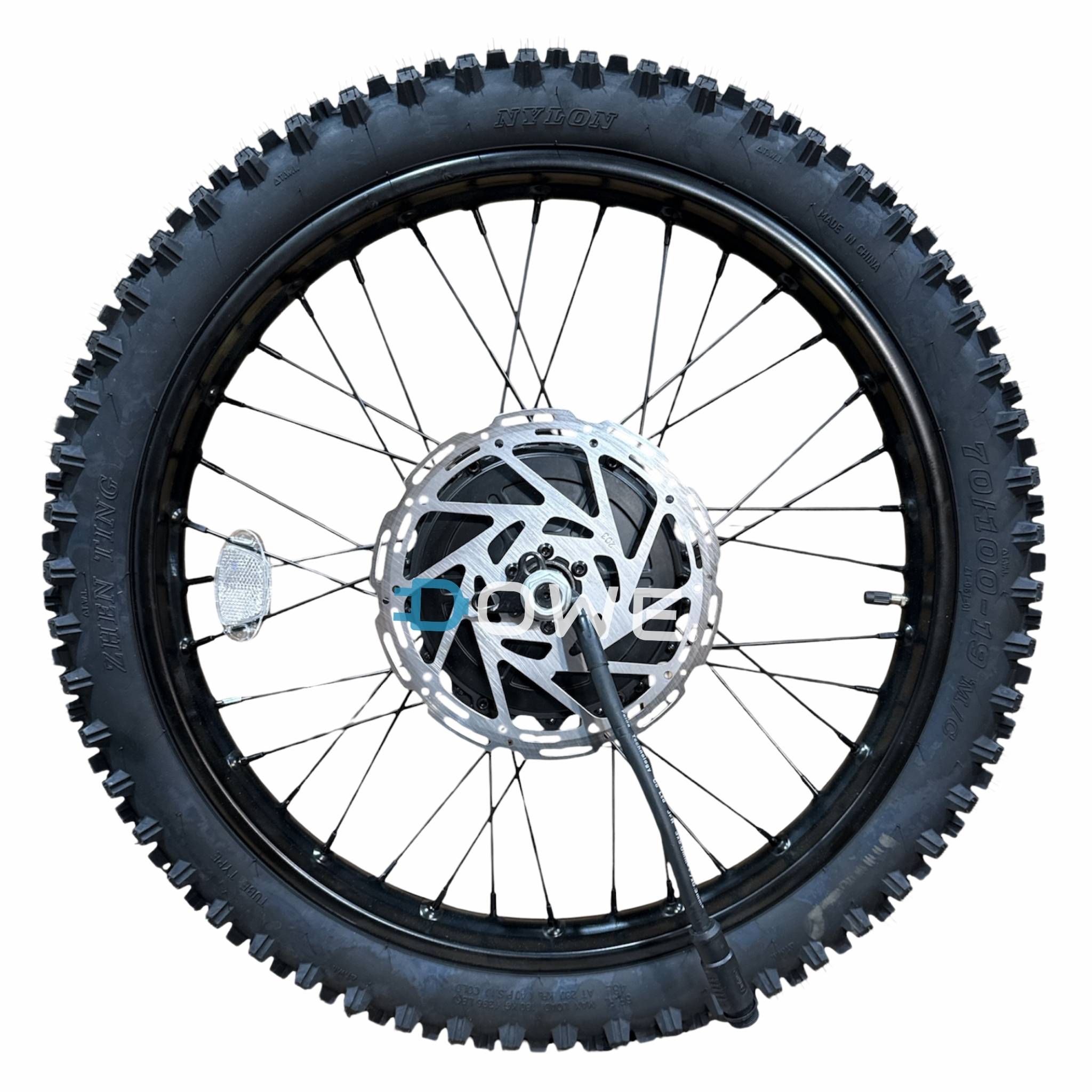 Achterwiel met Motor voor OUXI GT2000 Fatbike - Inclusief Band + remschijf en cassette  – Complete E-Bike Hub Motor Wiel - Zwarte stekker (Copy)