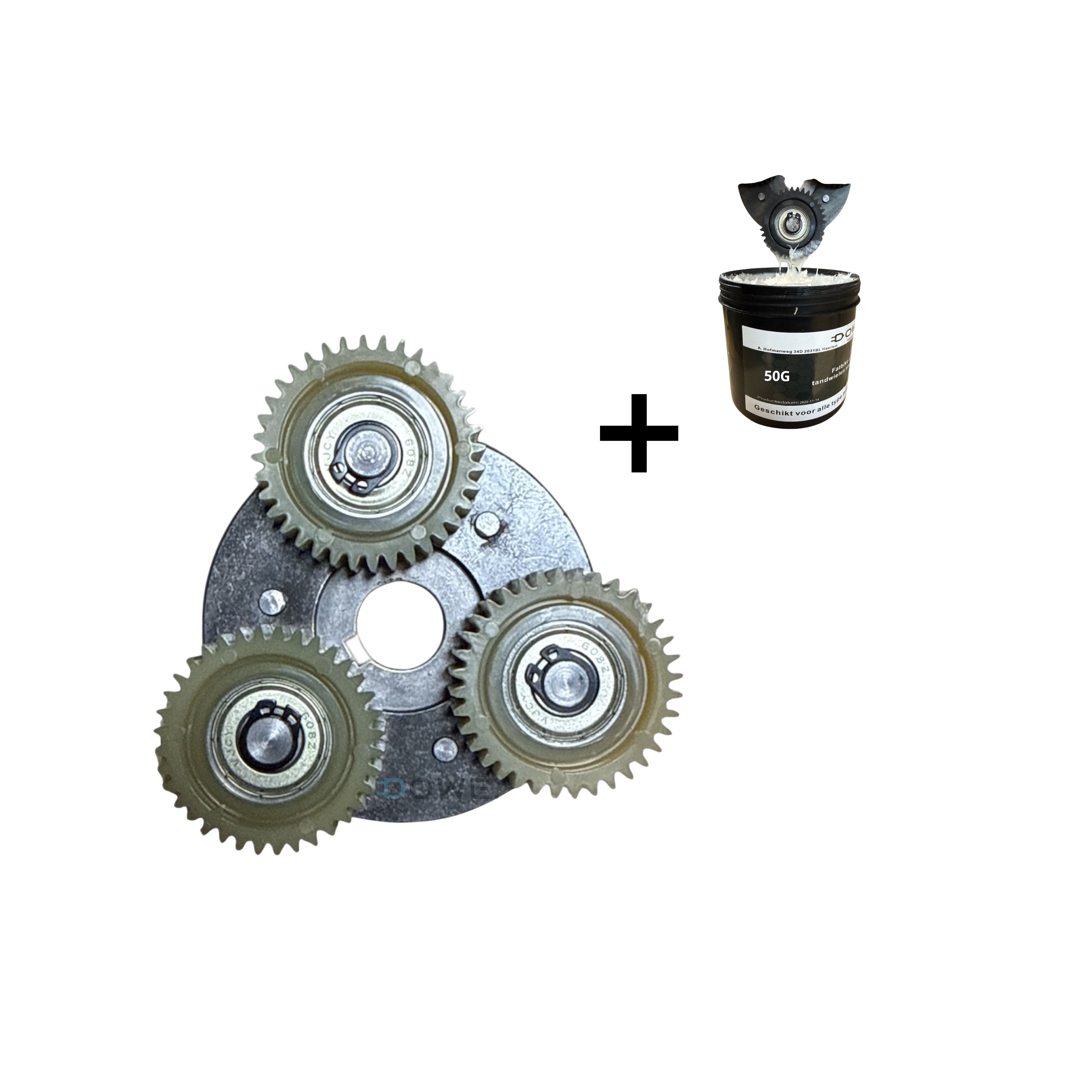 OUXI V8 Tandwielen Motor 36T 250W Motor met "ZWARTE STEKKER/PLUG + 50 gram SMEERMIDDEL – Fatbike Motor Tandwielen - LET OP" Kabel rechterkant "