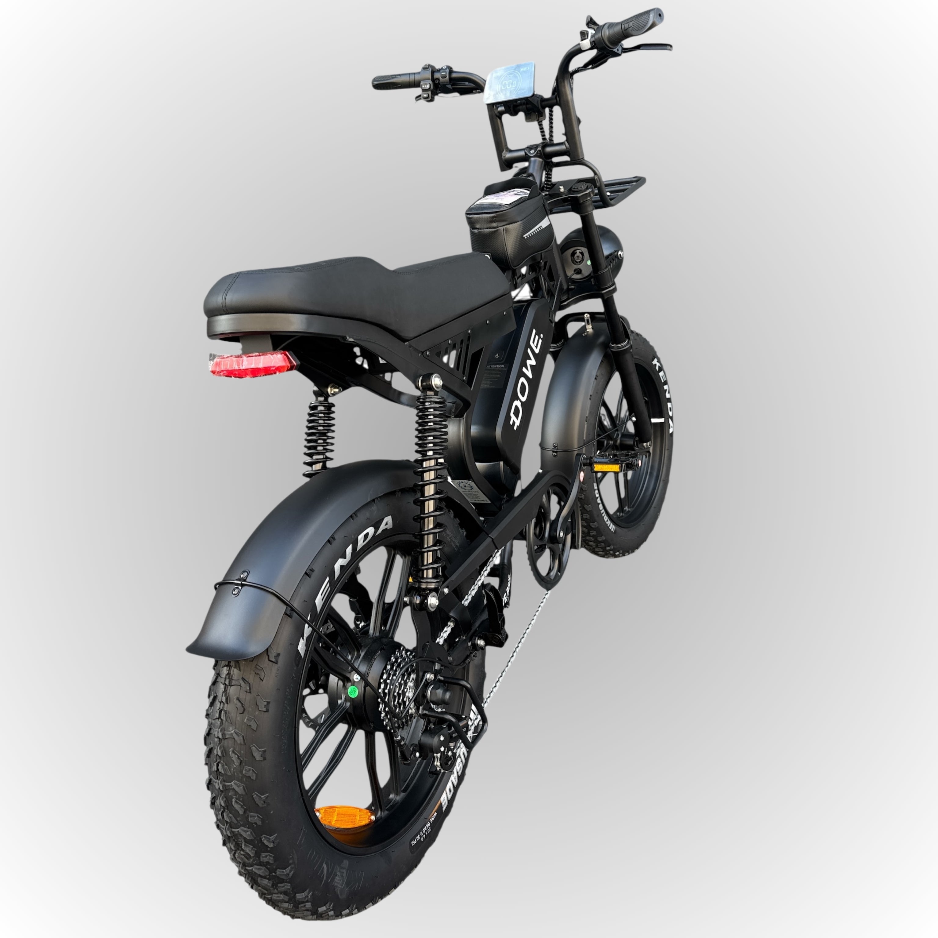 S20 Pro zwart achterzicht – 20 inch fatbike banden, stoer zwart frame en ingebouwd GPS-alarmsysteem
