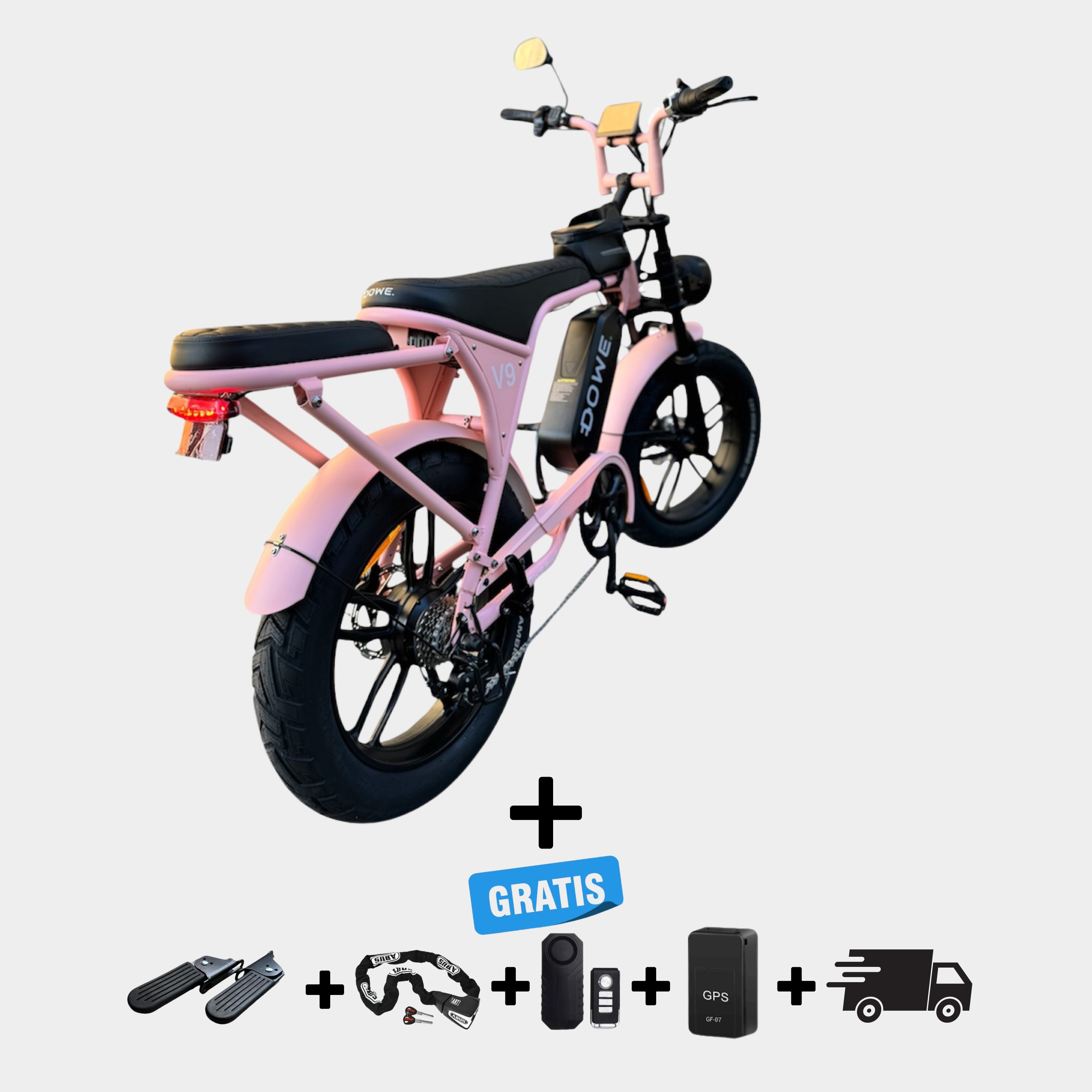 Elektrische fatbike 250W Dowe V9 voor stedelijk gebruik