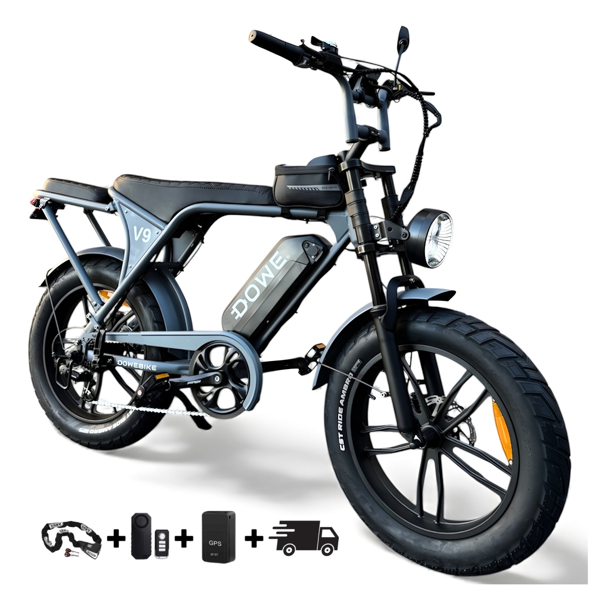 Elektrische fatbike 250W Dowe V9 voor stedelijk gebruik